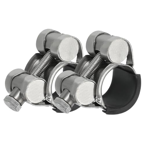 Image of PATIKIL 17-19mm T-Bolt Hose Clamp, 2 Pack Rubber Cushioned Intake Intercooler Pipe Tube Clamps 304 Stainless Steel Radiator Hose Clamp for 0.67"-0.75" Pipe