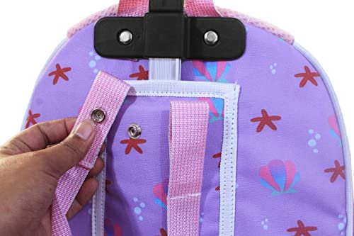 Kit Mochila Infantil Sereia Tam G Meninas Escolar Rodinhas Lancheira Estojo