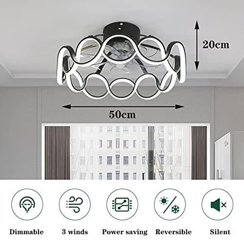 Ventilateur de plafond 50 cm silencieux avec moteur DC et télécommande - 4