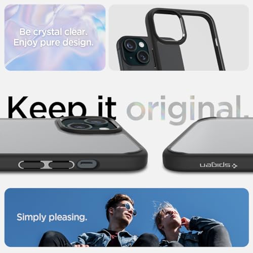 Image of Spigen for iPhone 15 Case, Ultra Hybrid [No Magnet Ring][Anti-Yellowing] - Matte Black