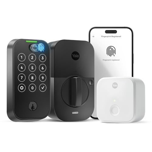 Image of Yale Assure Lock 2 Touch Deadbolt, Black Suede Keyed Smart Entry Door Lock with Wi-Fi Connected Touchscreen Keypad and Fingerprint Scanner for Vacation Rental Hosts, YRD410-F-CB1-BSP