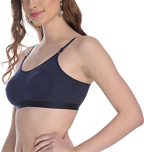 Image of FIMS - Fashion is my style Women Cotton Sports Bra for Gym, Yoga, Running Bra for Girls, Racer Back, Full Coverage, Multicolor, Cup B, See Main Image to Check How Many Bra You Will Get