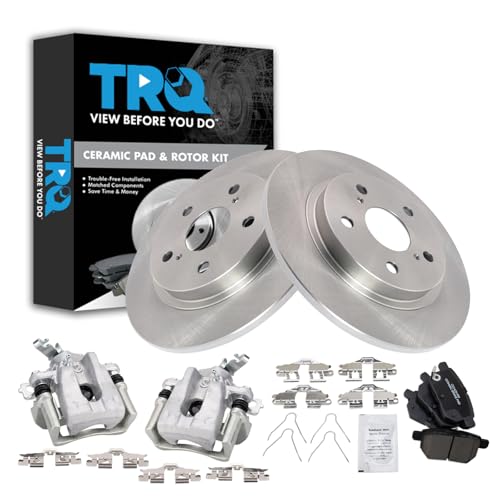Image of TRQ Brake Pad & Rotor Kit Ceramic Compatible with 2009-2013 Toyota Matrix