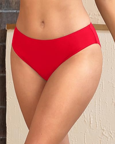 Image of Zmart Women's Full Coverage Bikini Bottom | Mid-rise bikini bottom with full rear coverage in 82% nylon and 18% spandex for comfortable swimming and beachwear