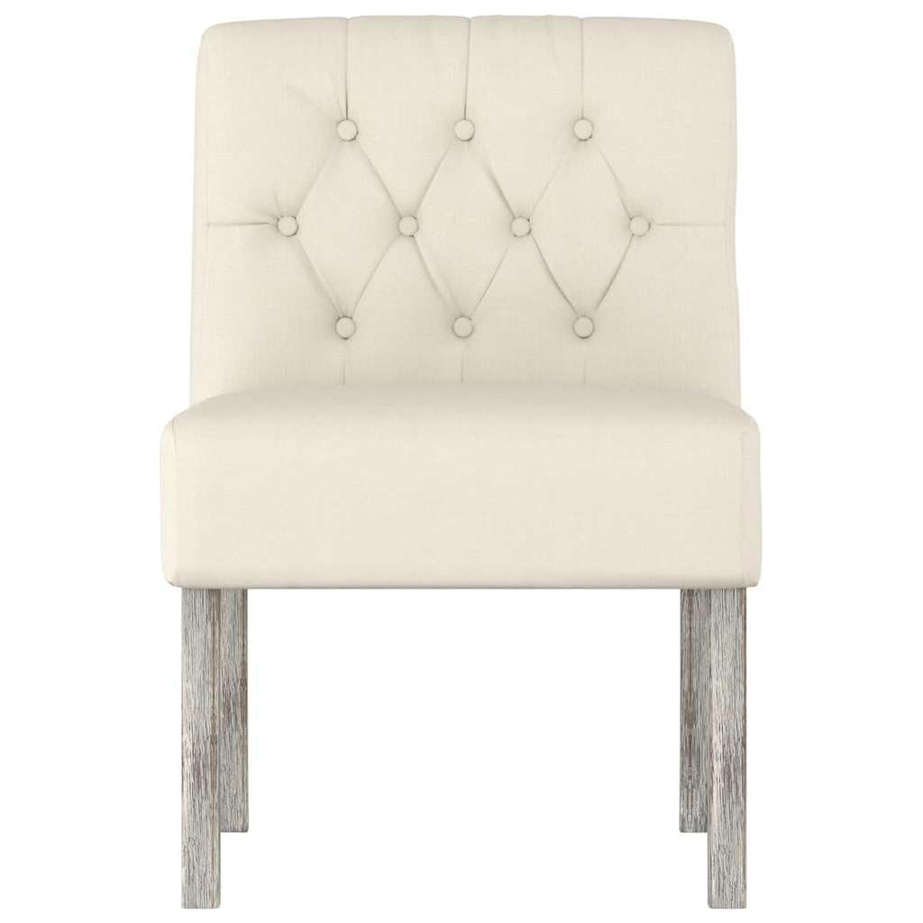 vidaXL Silla Tapizada con Botones, Butaca de Respaldo Alto, Sillón Sofá Auxiliar de Descanso, Silla Decorativa para Salón Dormitorio, Lino