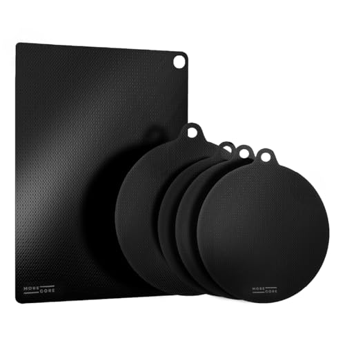 MoreCore Protection Plaque Induction | Protege Plaque Induction | Protege Plaque de Cuisson | Protection Plaque de Cuisson | Tapis en silicone | 5 Pièces
