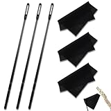3 Pcs Flute Clean Rod and Cloth Flutes Cleaning Swabs Flute Cleaning Kit Wind Instrument Cleaner Tools Cleanings Stick and Polishing Cloth Set for Flutes maintenance tools
