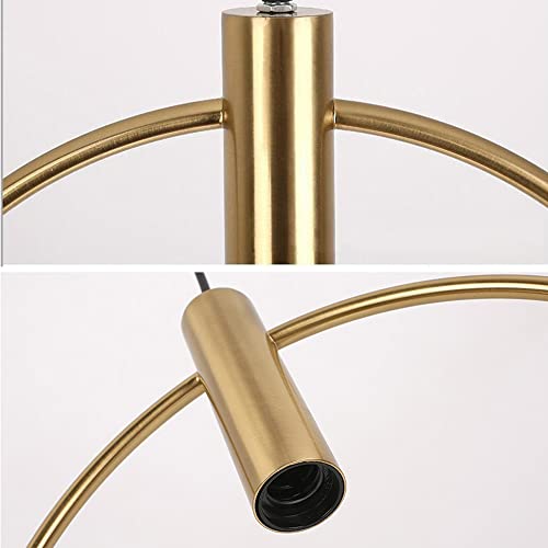 Moderna lámpara colgante decorativa de aro dorado con acabados premium 7