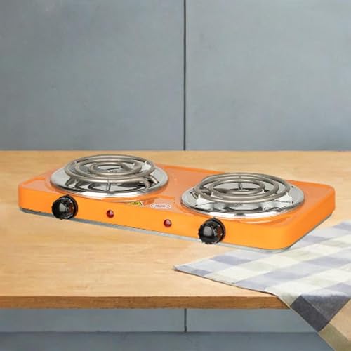 Plaques de cuisson électriques à double brûleur pour comptoir, 2 brûleurs, en acier inoxydable, 2 000 W, appareils électriques, brûleur spiralé – Image 5