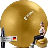 KIANA SPORTS Gymnastikball & Sitzball - 4 Größen - Deutsche Entwicklung - Rutschfester Yoga Ball mit Noppen - Extra Dick & Belastbar - inkl. Pumpe & Übungsplan – Ideal für Fitness & Büro