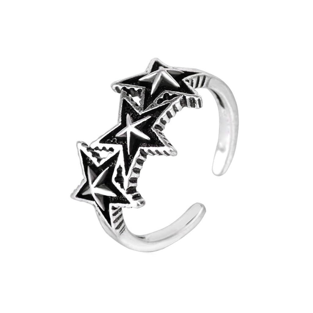 Verstellbarer Punk-Stern-Ring für Männer und Frauen, Hochzeit, Statement, Schmuck, Valentinstag, Liebhaber, Fingerring, Siehe Abbildung