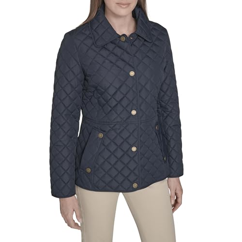 Tommy Hilfiger レディース アウター キルトジャケット、ネイビー、XL