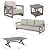 Ulax furniture Marindo Outdoor Conversation Sofa Set, Aluminum Patio 5 Pieces Furniture Set with Sunbrella Cushion