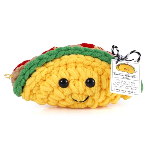 TOYMIS Positive Taco Crochet, Knitted Taco Motivational Gift Party Decoration