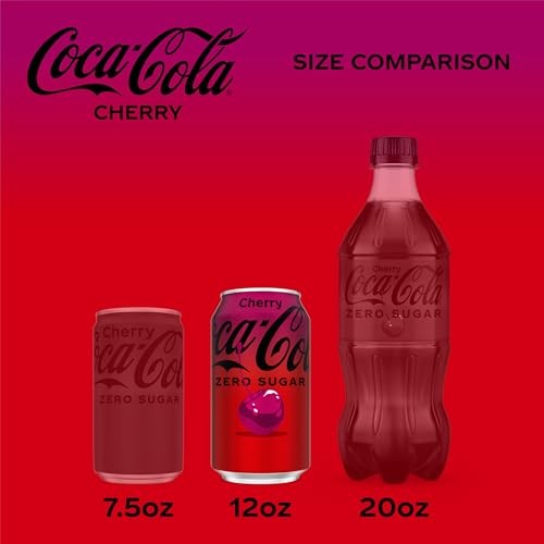 Image of Coca-Cola Zero Sugar Cherry Soda Fridge Pack Cans, 12 fl oz, 12 Pack | Carbonated soft drink with zero calories