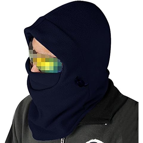 Nsstar Thermal Warm Fleece Full Face Mask Balaclava CS Mask Head and Neck Cover Warmer Windproof Hooded Scraf Hat for Winter Outdoor Sports Cycling Motorcycle Bike Ski Snowboard Fishing (Royal Blue) Cover