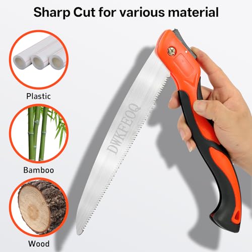 3PCS DWKFEOQ Folding Saw and Stainless Steel Cable Saws Set, 11.8 Inch Long Blade Hand Saws for Wood Camping, Dry Wood Pruning Saw With Hard Teeth, Quality SK-5 Steel - Image 4