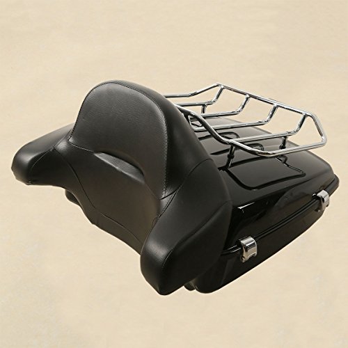 Xfmt Chopped Tour Pack Trunk Backrest + Solo Tour Pack Mounting Rack Compatible With Harley Street Road Glide 2014-2022 #TOP1