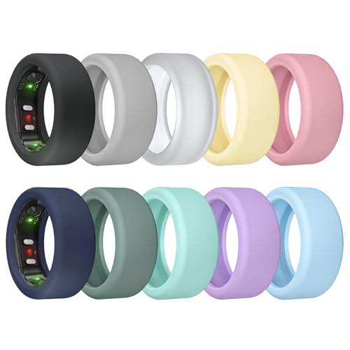 Image of 10 Pack Ring Cover for RingConn Gen 2, Elastic Silicone Ring Protector for RingConn Gen 2 Air Working Out Accessories Men Women (All 10 Colors-4, L (12 /13 /14))