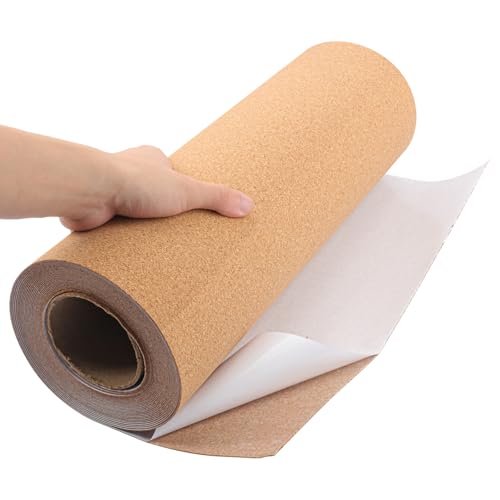 Yiksonyo 26 FT Length Self Adhesive Cork Roll, 17.3 Inch Width Self-Adhesive Cork Board Roll for Crafts, Home, and Office Decor, Easy to Use and Durable