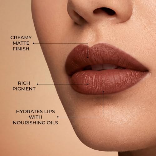 Image of Just Herbs Herb Enriched Lipstick Kit | 8 Creamy Matte Shades | Travel Friendly & Richly Pigmented | Infused with Ashwagandha, Brahmi & Castor Oil | Curated for Indian Skin Tones (Browns & Mauves)