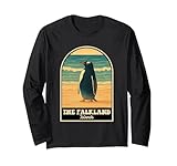 Falkland Islands Vintage Travel Design with Penguin Illustra Long Sleeve T-Shirt