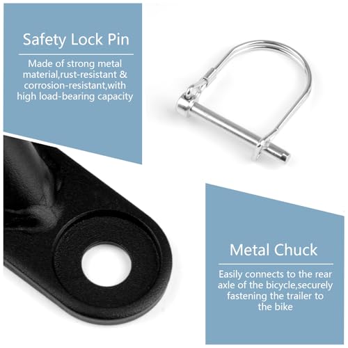 Fahrradanhänger Kupplung,Metall Anhängerkupplung,Fahrrad Anhängerkupplung mit 2 Stück Sicherungsstift für Kinderanhänger Hundefahrradanhänger Hundewagen