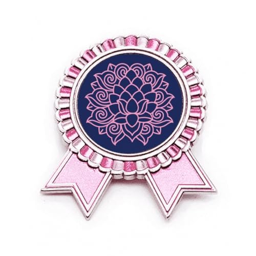 Broche fleur de lotus rose cadeau idéal en métal avec médaille