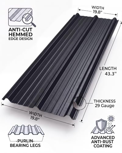 Image of GarveeLife Ribbed Metal Roofing Panels, 178 Ft
