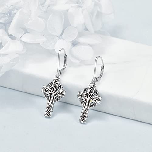 Yfn Celtic Cross Earrings Sterling Silver Celtic Tree Of Life Earrings Abalone Shell Dangle Drop Earrings Jewelry Gifts For Women Men #TOP1
