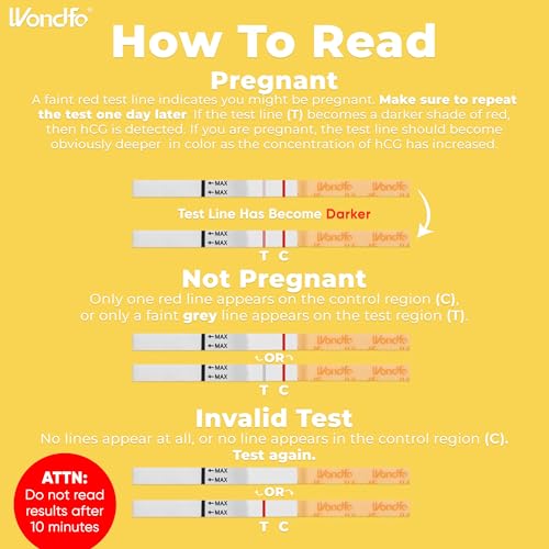 Image of Wondfo 3.5mm Early Result Pregnancy Test Strips - Get Results 6 Days Sooner Than Missed Period-Sensitive and high-Accuracy HCG Testing Kit at 10 MIU /ml Cut-Off -[10 Packs]