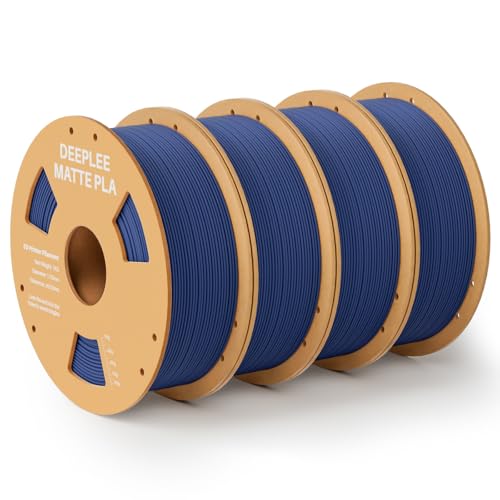 Image of Matte PLA Filament 1.75mm, 3D Printer Filament Dimensional Accuracy + /- 0.02mm, No Clogging, Higher Toughness, Cardboard Spool 3D Filament, 4 Pack Navy Blue
