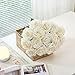 Carlita‘s Blooms 50pcs Ivory Roses Artificial Flowers Bulk Fake White Roses Silk Flower with Stems Realistic Flowers for Wedding Centerpiece Party Birthday Decor