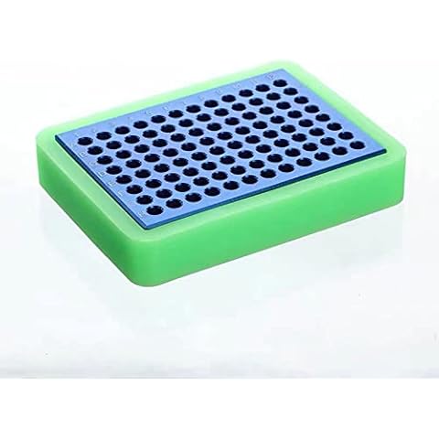 96 Well Aluminum Cooling Block - PCR Cooler for 0.2 mL PCR Tubes, Stripes and 96-Wells Plates Cover