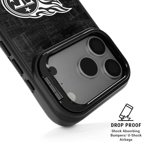 Skinit Kickstand Phone Case Compatible with iPhone 17 Pro Max - Officially Licensed NFL Tennessee Titans Black & White Design