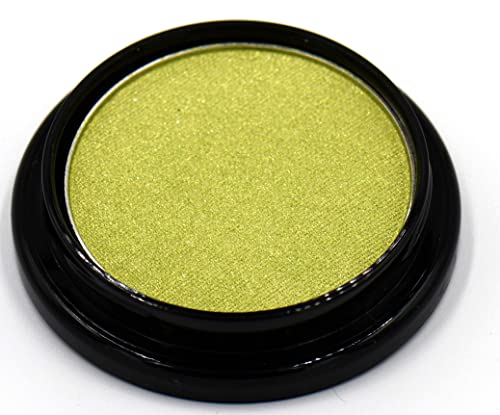 Pure Ziva Chartreuse Bright Neon Yellow Green Shimmer Pressed Powder Single Vegan Eyeshadow; Talc, Paraben & Cruelty Free - Thumbnail 2