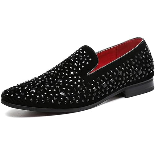 Men Shiny Loafers Slip On Leather Wedding Party Formal Dress Penny Stage Fashion Glitter Shoes