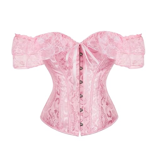 Corsé de brocado medieval mujer con mangas largas de ala 2