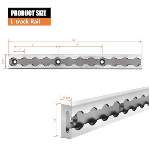 SALUINOKI Trilho de trilho em L de 30,5 cm, pacote com 4, trilho de trilho de alumínio de 0,3 m para