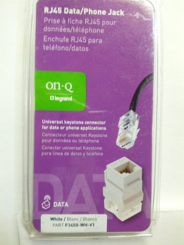 On-Q/Legrand F3450-WH-V1 RJ-45 Data/Phone Jack White, 1-Pack