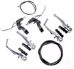 Freio V-brake Bicicleta Com Manete Alumínio Completo Para Bike/Bicicleta