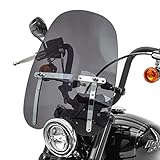 parabrisas honda shadow Dimensiones: Altura 47,4cm, ancho 43cm. Para diámetros de manillar de 22 mm (7/8 "pulgada) o 25,4 mm (1" pulgada).
