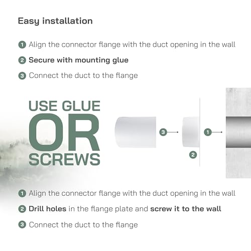 Vent Systems Ø120 mm Lüftungskanalverbinder Flansch gerade Lüftungsrohr Kunststoff Kanalverbinder Platte für Kühlung Heizung Lüftungssystem HVAC 12 cm