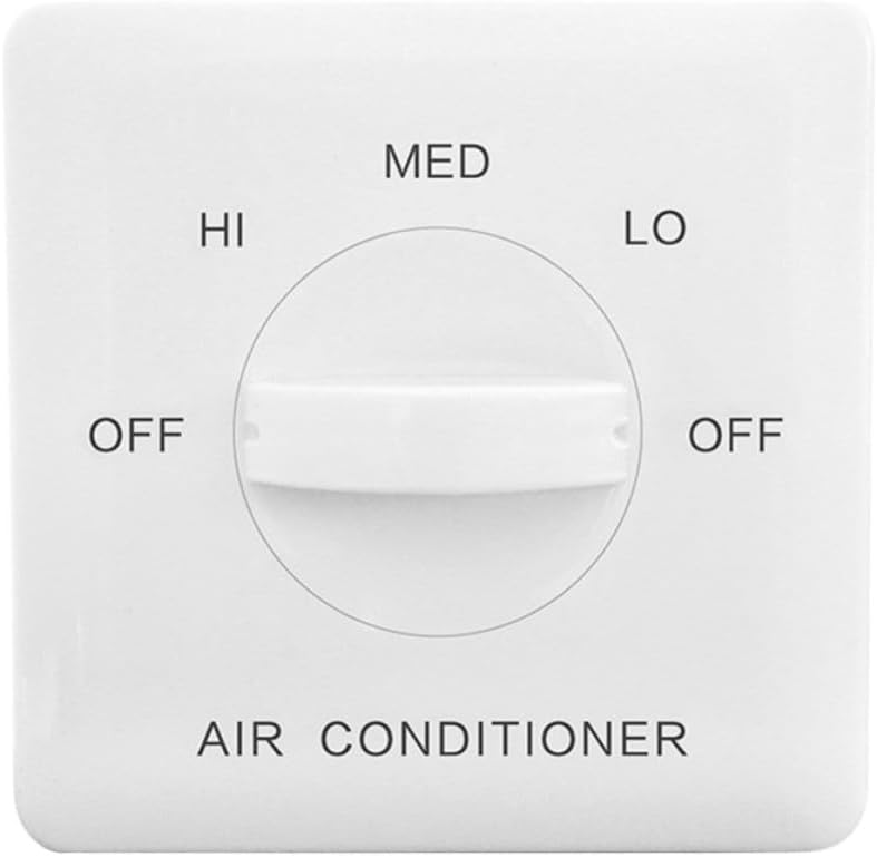 BESTonZON White Abs Panel Fan Controller for Central Air Conditioning with Fan Speed Adjustment and Three-Speed Control Suitable