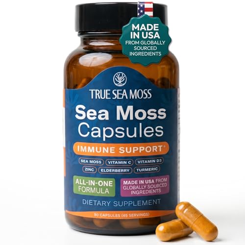 True Sea Moss – Immune Capsules – 90 Capsules (Water Bottle Not Include)
