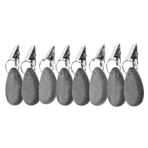 Tablecloth Weights, 8 Pieces Marble Tablecloth Pendants, Tablecloth Weights with Clips for Family Party Camping Wedding Garden Picnic (Black)