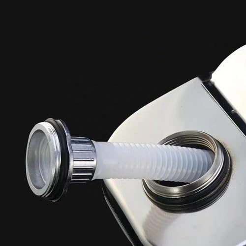 Bidón de gasolina de 10 l, metal y acero inoxidable, para transporte de larga distancia, 37 x 26 x 20 cm, para combustible, barril de aceite, depósito de gasolina, bidón con tubo de almacenamiento