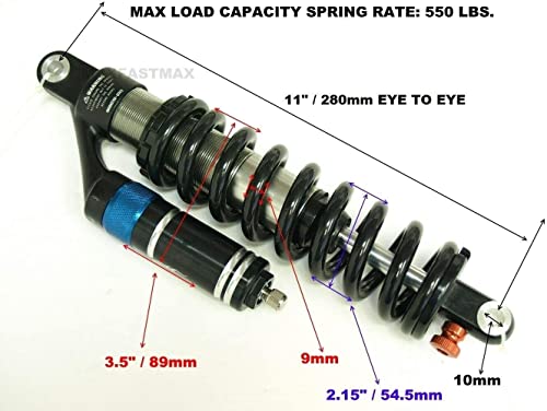 Fastace 11" 280Mm Bda51Rc/Bs58R Rear Race Shock With Reservoir 550Lbs/In #TOP1