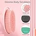 Soft Silicone Body Scrubber 3 PCS Silicone Body Shower, Silicone Loofah 2 in 4 Bath and Shampoo Brush, Body Scrubber Shower Cleaning Exfoliating Use for Sensitive Skin, Lather Well, Black,Pink,Green