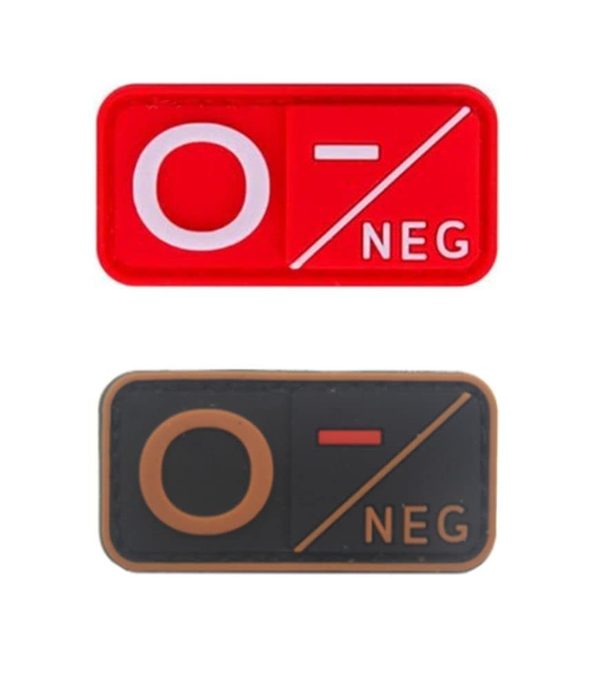 OSdream Tactical Blood Type Group Morale PVC Compatible with Type O Negative Small Patches Badges Appliques (Compatible with Type O Negative)